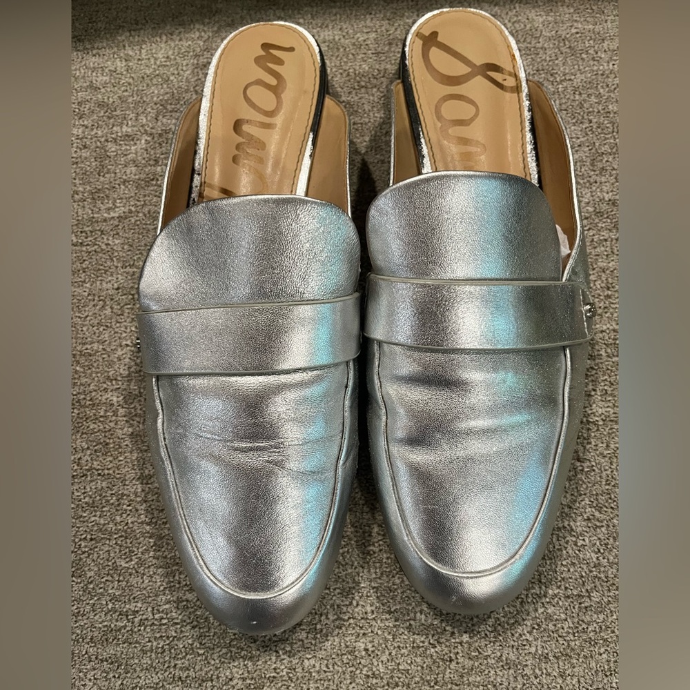 Sam Edelman Silver Mule Slides